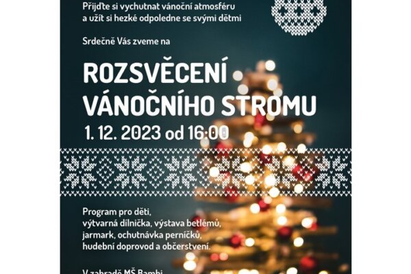 Rozsvěcení vánočního stromu na zahradě MŠ