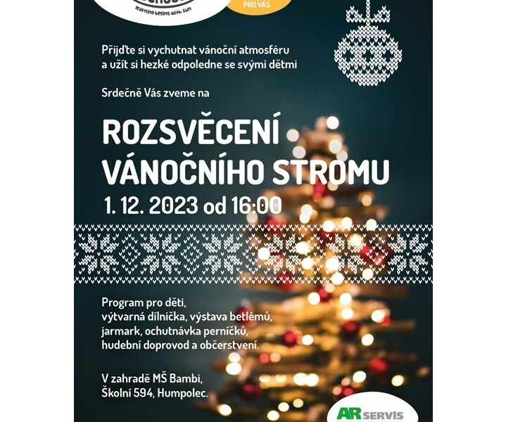 Rozsvěcení vánočního stromu na zahradě MŠ