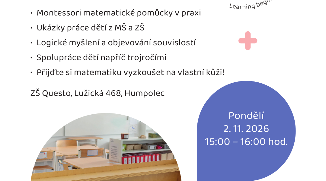 Zveme Vás na odpoledne s názvem MATEMATIKA JINAK - Mateřská škola a Základní škola Questo