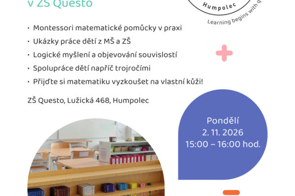 Zveme Vás na odpoledne s názvem MATEMATIKA JINAK - Mateřská škola a Základní škola Questo